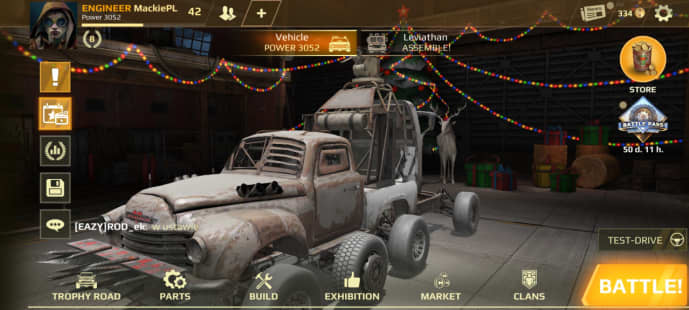 Main screen - your vehicle preview