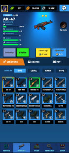 Weapons screen