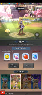 Hero screen with return button