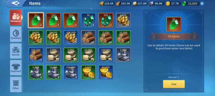 Inventory view