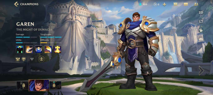 Character screen - Garen